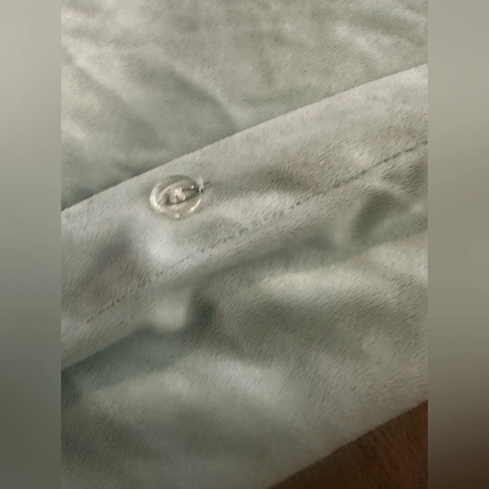 Pottery Barn Kids Duvet Cover Luxe Chamois Velour Soft Mint Cozy Warm 68